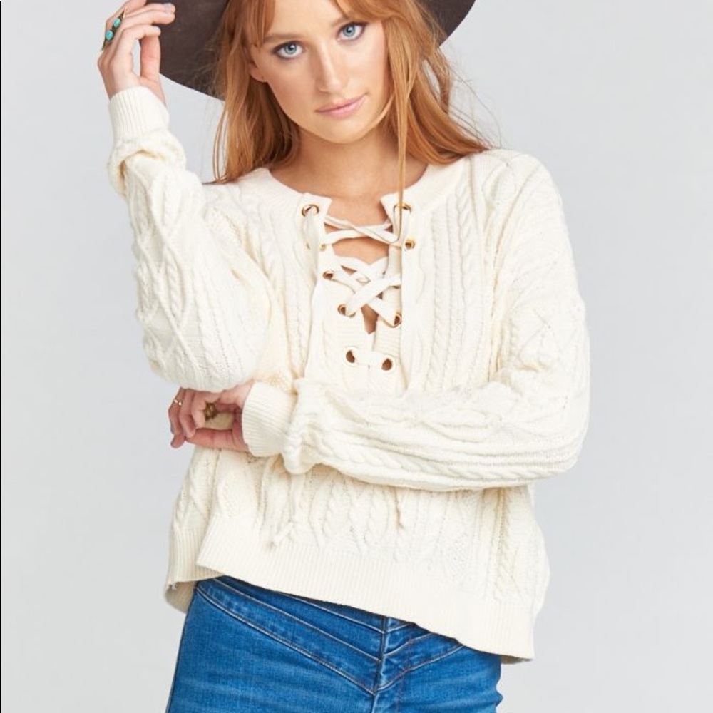 Show Me Your Mumu | Joey Lace-Up Cropped Sweater
